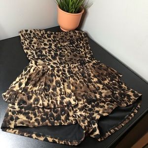 Dressy cheetah print romper size L